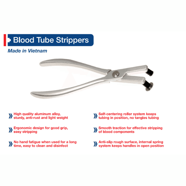 Blood bag tube stripper
